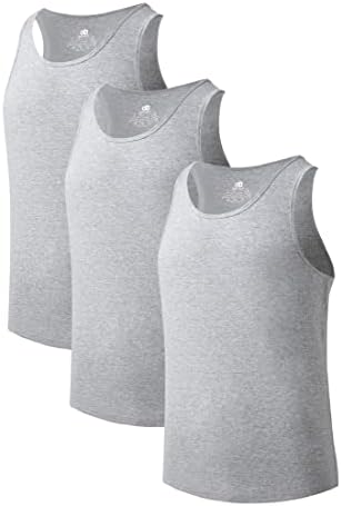 DAVID ARCHY Men's Cotton Undershirts Moisture-Wicking V Neck or Crew Neck Plain T Shirts Super Soft Tank Tops for Men 3 Pack