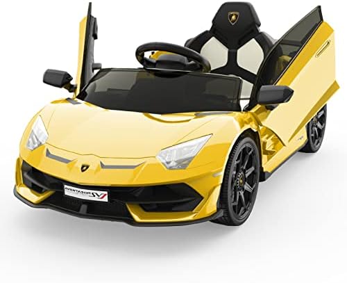 12V Licensed Ride On Car for Kids, Electric Vehicles Battery Powered Sports Car with Control, 2 Speeds, Sound System, Led Headlights and Hydraulic Doors