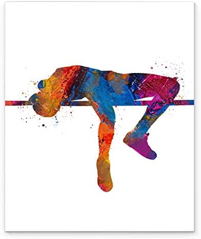 High Jump Track and Field Athlete Abstract Sport Wall Art Print 11x14, Ideal for Teen Boy Bedroom Decor, Club Locker Room, Teacher, Athletics Coach and Fan