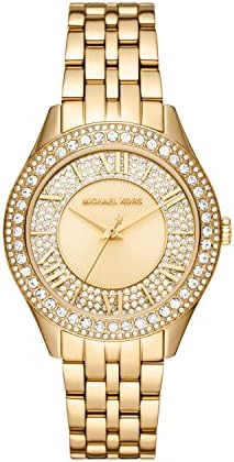 Michael Kors Harlowe Women's Watch, Stainless Steel and Pavé Crystal Watch for Women with Steel or Leather Band