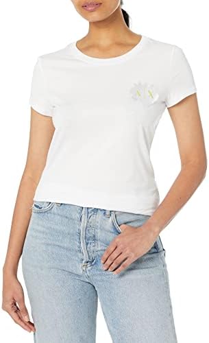 Emporio Armani Women's Crew Neck Slim Fit Breast Logo T-Shirt