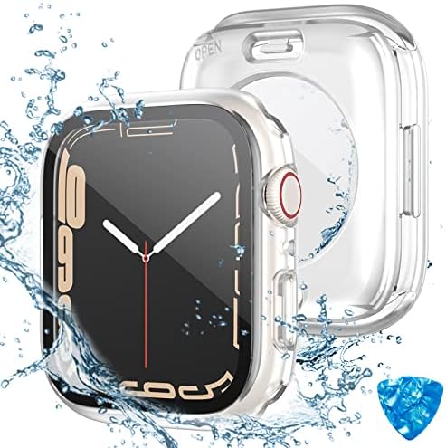 Tensea (2 in 1) for Waterproof Apple Watch Screen Protector Case SE 2nd Generation SE Series 6 5 4 40mm Accessories, iWatch PC Face Cover Built-in Tempered Glass Film, Front & Back Bumper Women Men