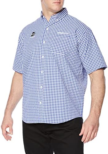 Descente Men's Short Sleeve Shirt, Button Down, Durable, Texture, Breathable, Stretch, Easy Care