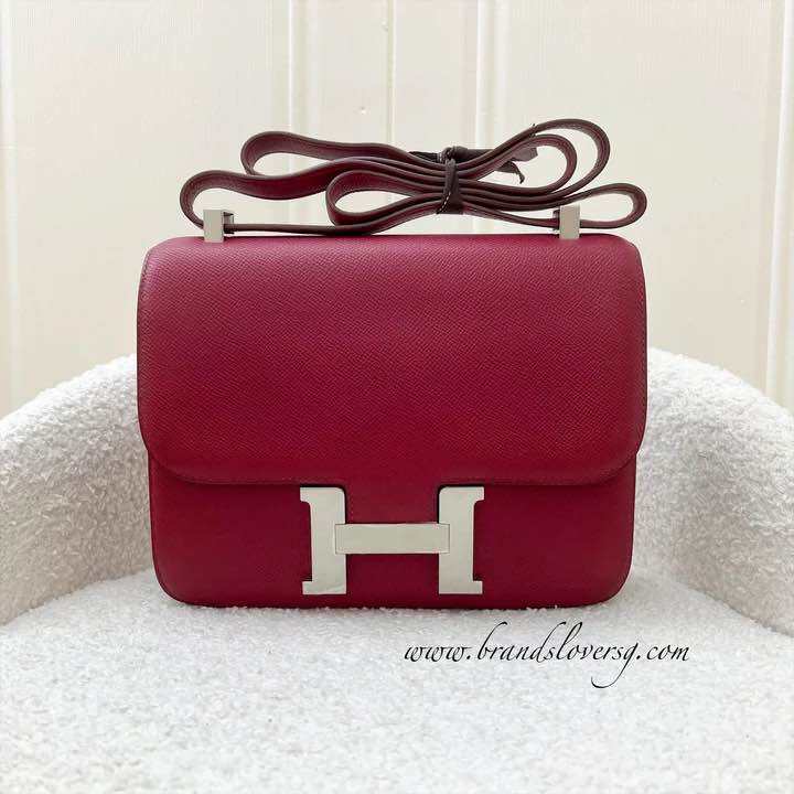 (Pre-loved) Hermes Constance 24 in Rouge Grenat Epsom Leather and PHW
