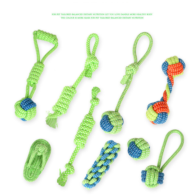 DY Loving Cotton Knot Toy Teeth Grinding Double Knot Cotton Molar Rope Dog Toy Teeth Cleaning Bite Resistant Pet Toy