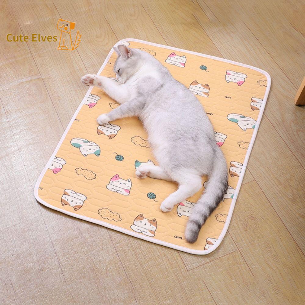 CUTE ELVES Non-slip Dog Cooling Mat Cartoon Latex Cotton Pet Cool Mat Bed Pet Accessories Soft Summer Cat Sleeping Mat Camping