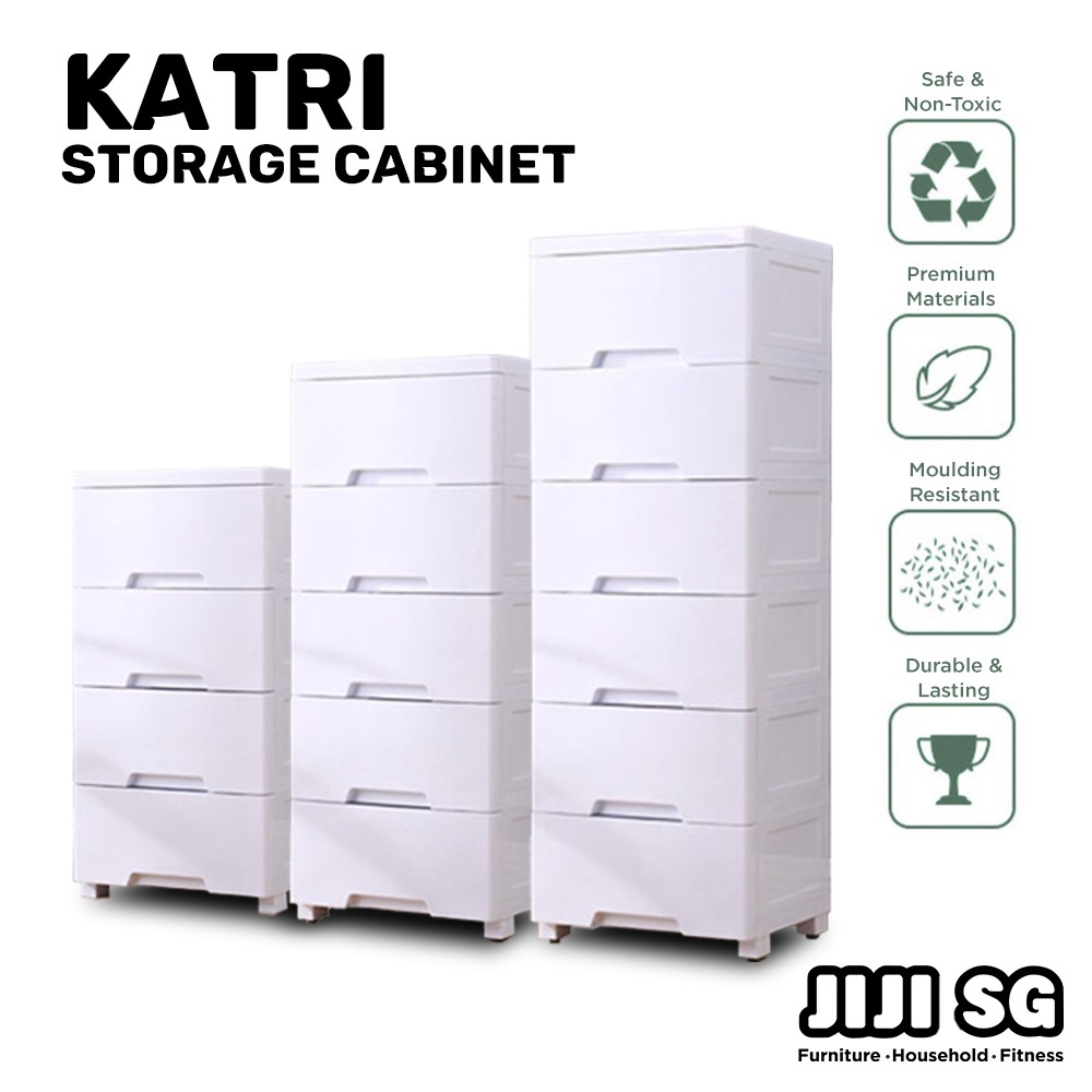 (JIJI.SG) KATRI Storage Cabinet / DRAWERS CABINET / Storage / Organiser / Furniture / Box / Plastic Storage Box