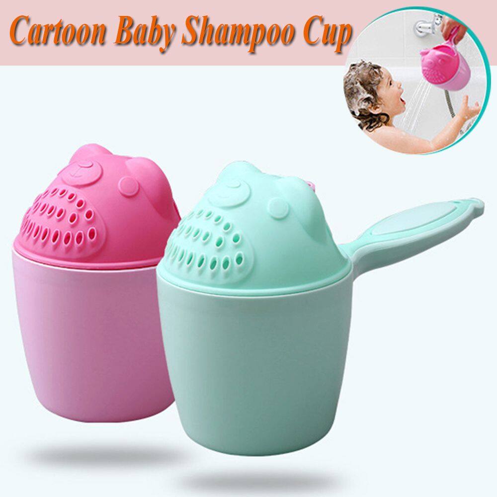 SFFGF Cartoon Baby Spoon Shower PP Plastic Bath Shower Products Shower Head Wash Cup Swimming Head Watering Bottle Kids Wash Hair Cup Baby Shampoo Cup
