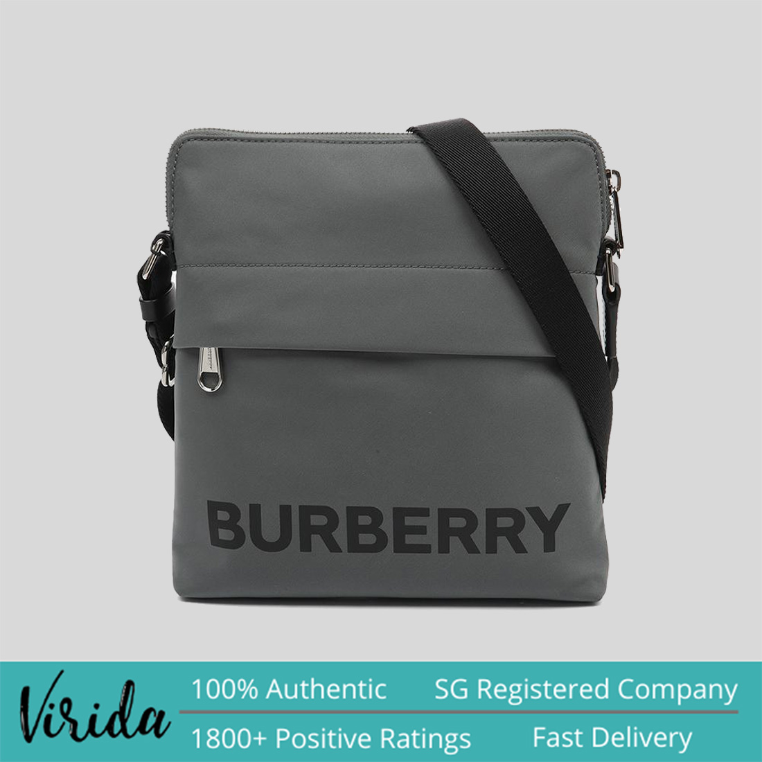 Burberry Men's Neo Nylon Crossbody Bag Charcoal Grey 80528701