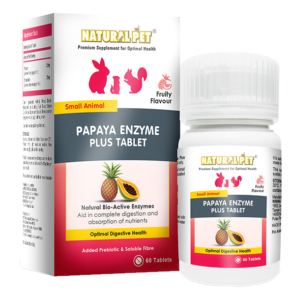 Natural Pet Papaya Enzyme Plus 60 Tablets -Small Pets