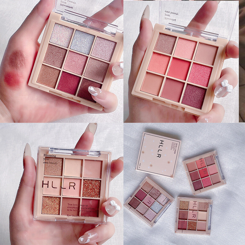 New 9-color Eyeshadow Palette Net Red Live Earth Color Pearly Matte Glitter Eyeshadow Palette Shiny Eye Shadow Eye Pigments