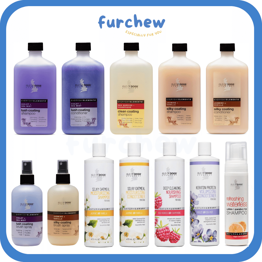 [SG] Isle of Dogs Shampoo, Conditioner, Spray for Dogs - Lush Coating, Clean Coating, Silky Coating, Oatmeal, Waterless