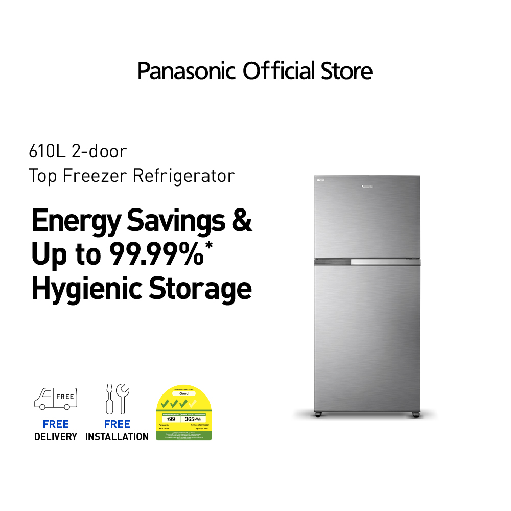 Panasonic 610L 2 Doors Refrigerator with Jumbo Freezer NR-TZ601BPSS [Free delivery, installation, disposal]