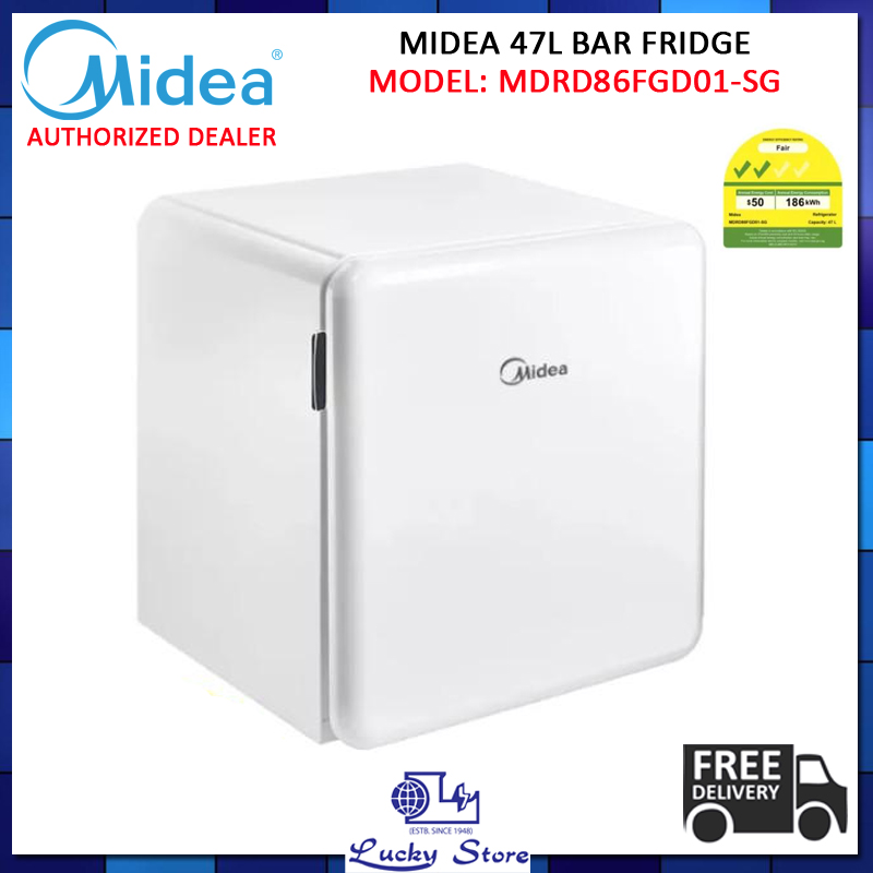 (Bulky) MIDEA MDRD86FGD01-SG 47L MINI BAR FRIDGE, 2 TICKS, FREE DELIVERY, MS50