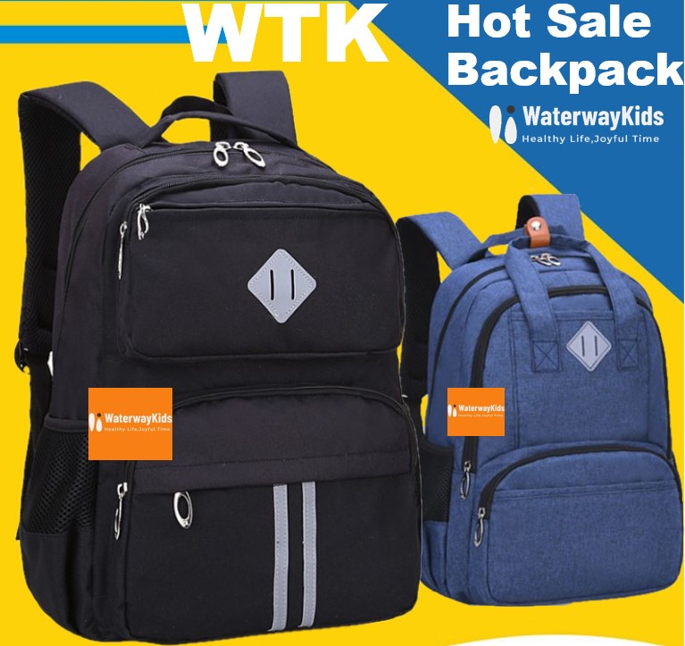 Unisex Ergonomic Primary 3 to Secondary school backpack canvas shoulder bag for boys and girls, 小学中学书包