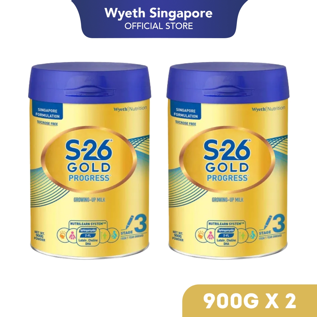 [Bundle of 2] Wyeth S-26 Gold Progress Stage 3 Growing-up Formula 900g - From 12 Months