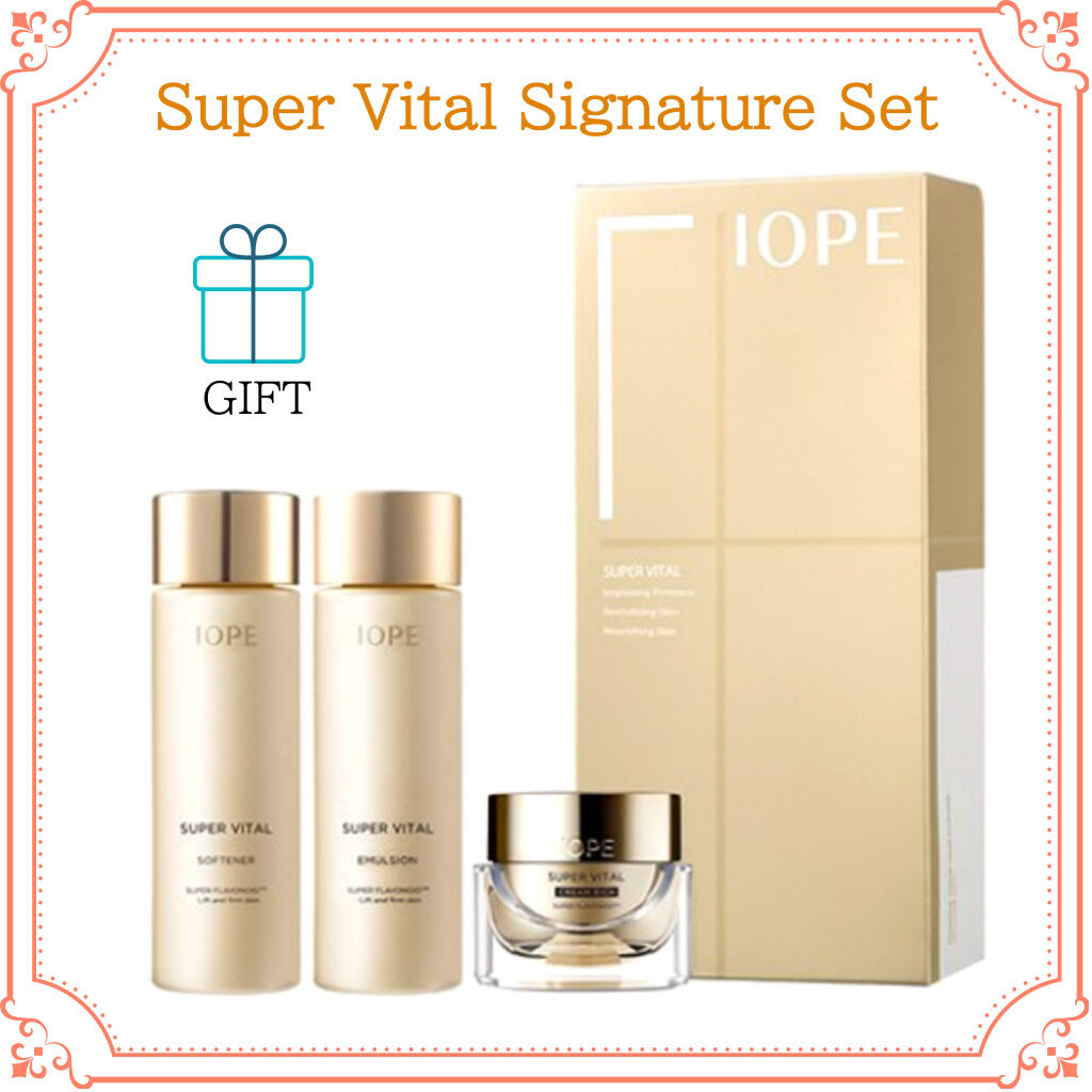 IOPE Super Vital Signature basic cosmetics Softener + Emulsion + Cream/ Moisturizing + Nutrition + Elasticity + Wrinkle Improvement + Whitening